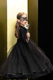 Vestido de chica de Halloween de encaje negro