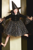 Cargar imagen en el visor de la galería, Terciopelo Negro Halloween Chica Vestido con Estrella