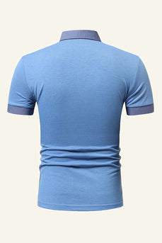 Azul Camisa Polo Mangas Cortas