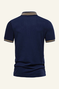 Slim Fit Camisa Polo Mangas Cortas Azul Marino