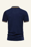 Slim Fit Camisa Polo Mangas Cortas Azul Marino