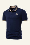 Slim Fit Camisa Polo Mangas Cortas Azul Marino