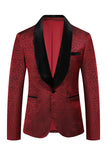 Trajes de fiesta para hombres de 2 piezas de jacquard rojo