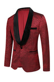 Trajes de fiesta para hombres de 2 piezas de jacquard rojo