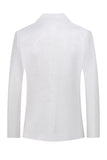 Jacquard blanco de doble pecho 2 piezas trajes de hombre