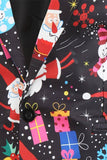 Coloridos trajes de Navidad de 3 piezas estampados en negro para hombre