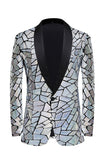 Blazer Hombre Espejo Plateado Brillante