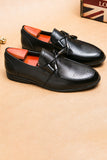 Zapatos de hombre cuero negro con fleco