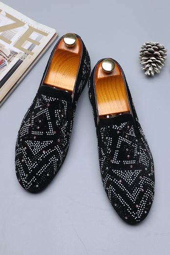 Negro Zapatos de hombre de fiesta con cuentas