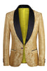 Cargar imagen en el visor de la galería, Golden One Button Jacquard Blazer de graduación masculina