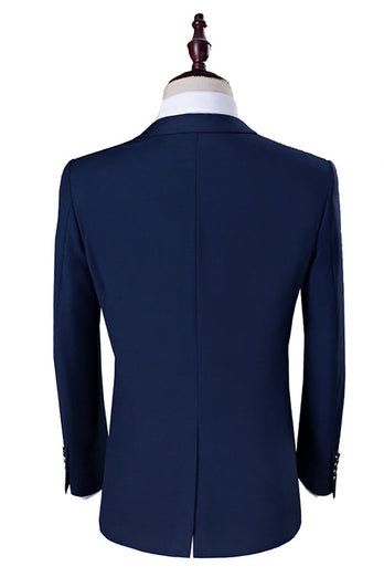 Azul Marino 3 Piezas Slim Fit Casual Tuxedo Suits