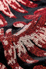 Cargar imagen en el visor de la galería, Lentejuelas Rojo Patrón Floral Trajes de Hombro 2 Piezas