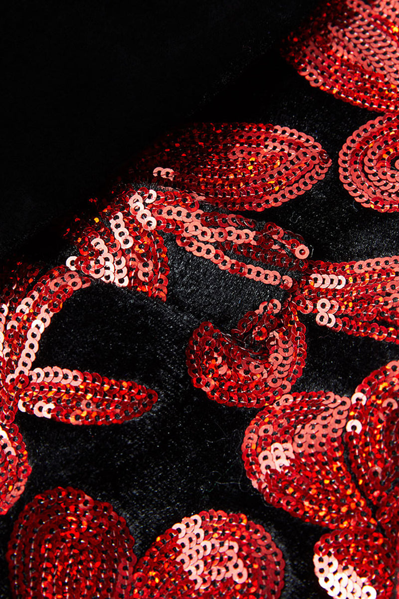Cargar imagen en el visor de la galería, Glitter Red Sequins 2 Piece Trajes de Hombre