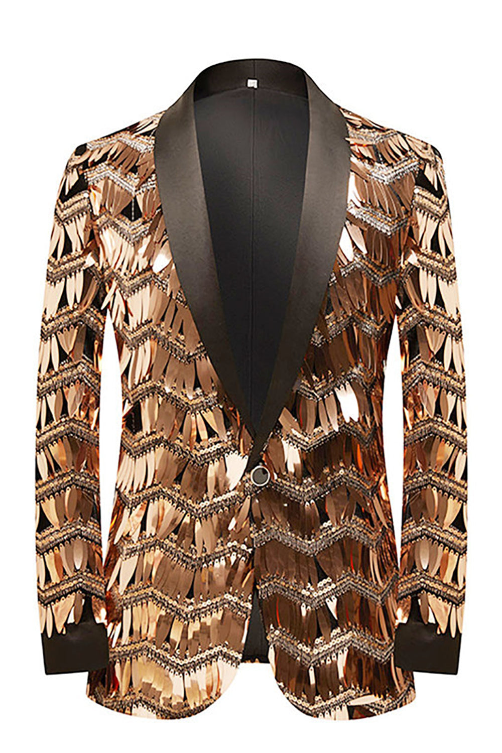 Glitter Golden Sequins Blazer Masculino