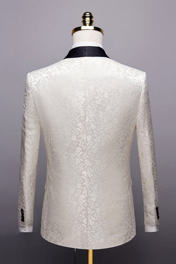 Blanco Solapa Hombre 2 Piezas Trajes Para Fiesta