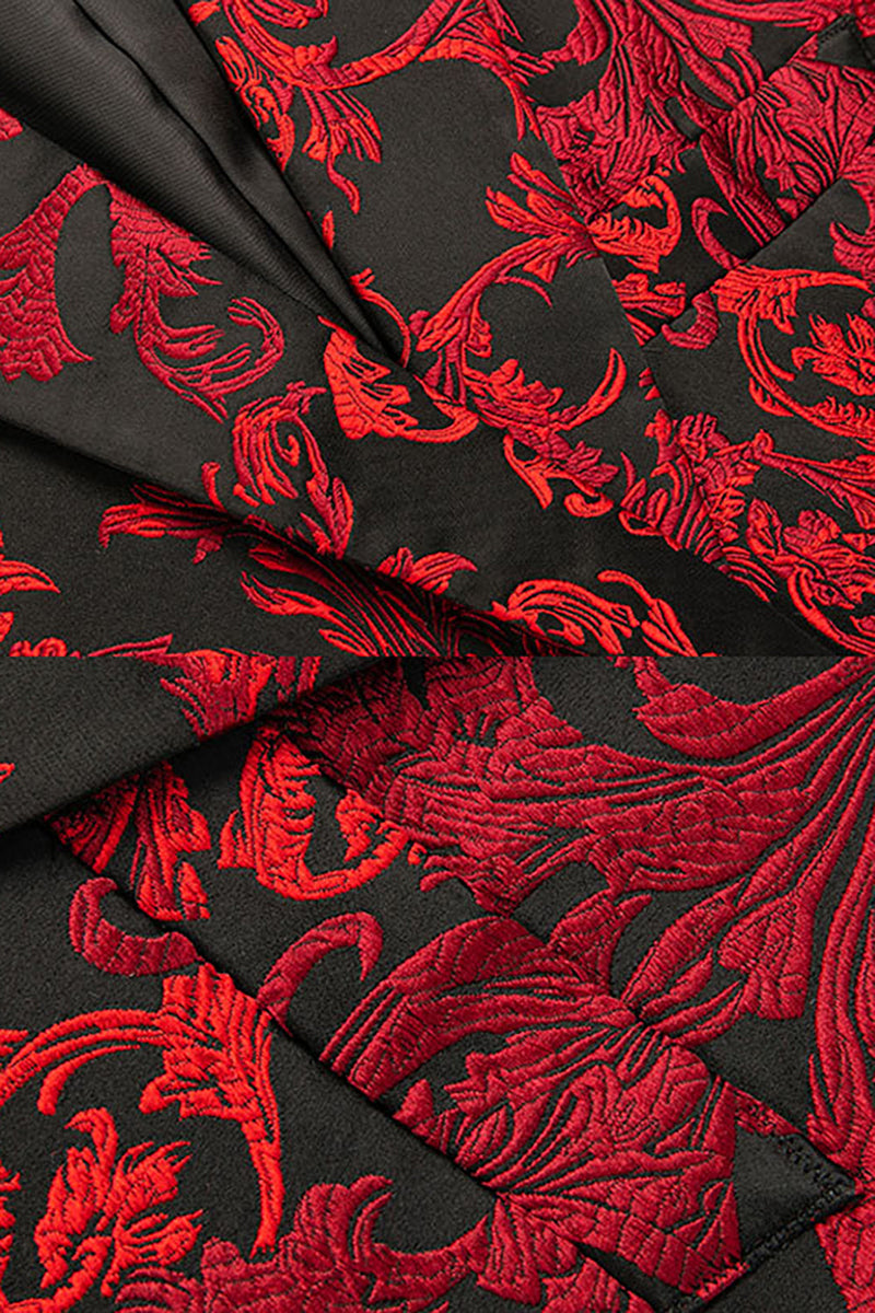Cargar imagen en el visor de la galería, Rojo Blazer de fiesta con solapa de muesca