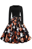 Negro Vestido Vintage de Halloween