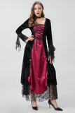 Vestido de Halloween Borgoña con Encaje