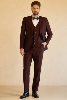 Traje de Boda Para Hombres Burdeos