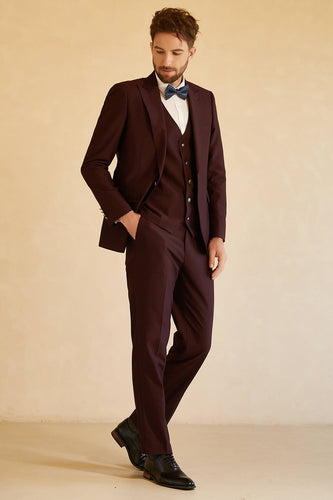 Traje de Boda Para Hombres Burdeos