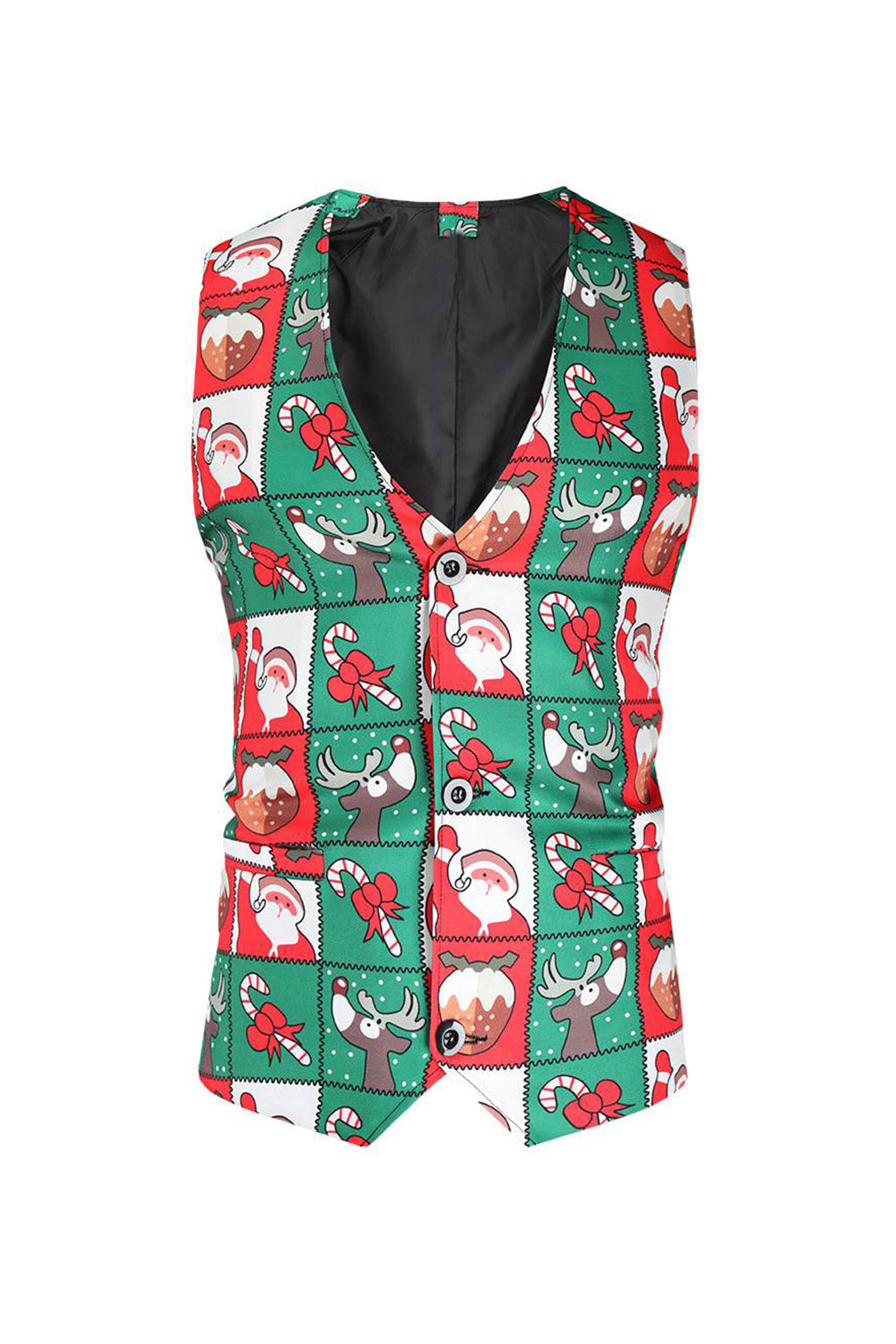 Rojo y verde 3 piezas trajes de Navidad