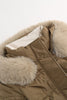 Cargar imagen en el visor de la galería, Abrigo con capucha ajustado caqui piel sintética