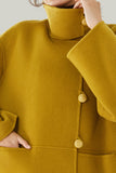 Marfil botones cuello alto abrigo de lana