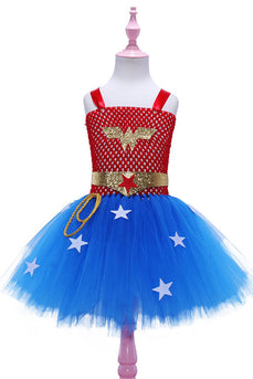 Vestido de Halloween de Tul Estrella Roja y Azul