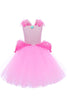 Cargar imagen en el visor de la galería, Glitter Pink Tulle Long Girl Halloween Dress Set