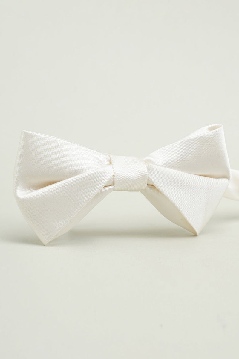 Cargar imagen en el visor de la galería, Pajaritas de satén ajustables blancas Corbata de esmoquin formal