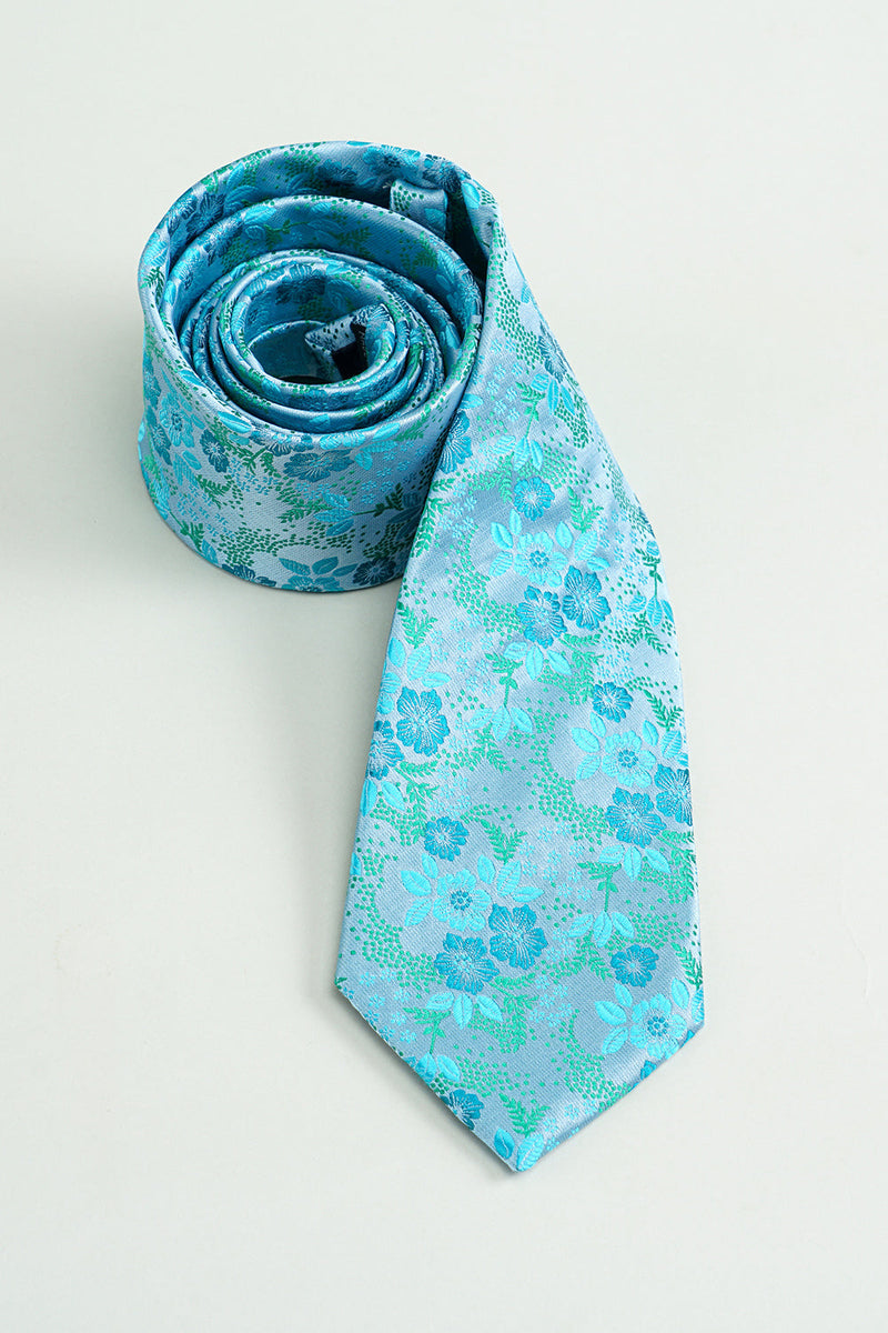 Cargar imagen en el visor de la galería, Corbata formal con estampado azul Satín