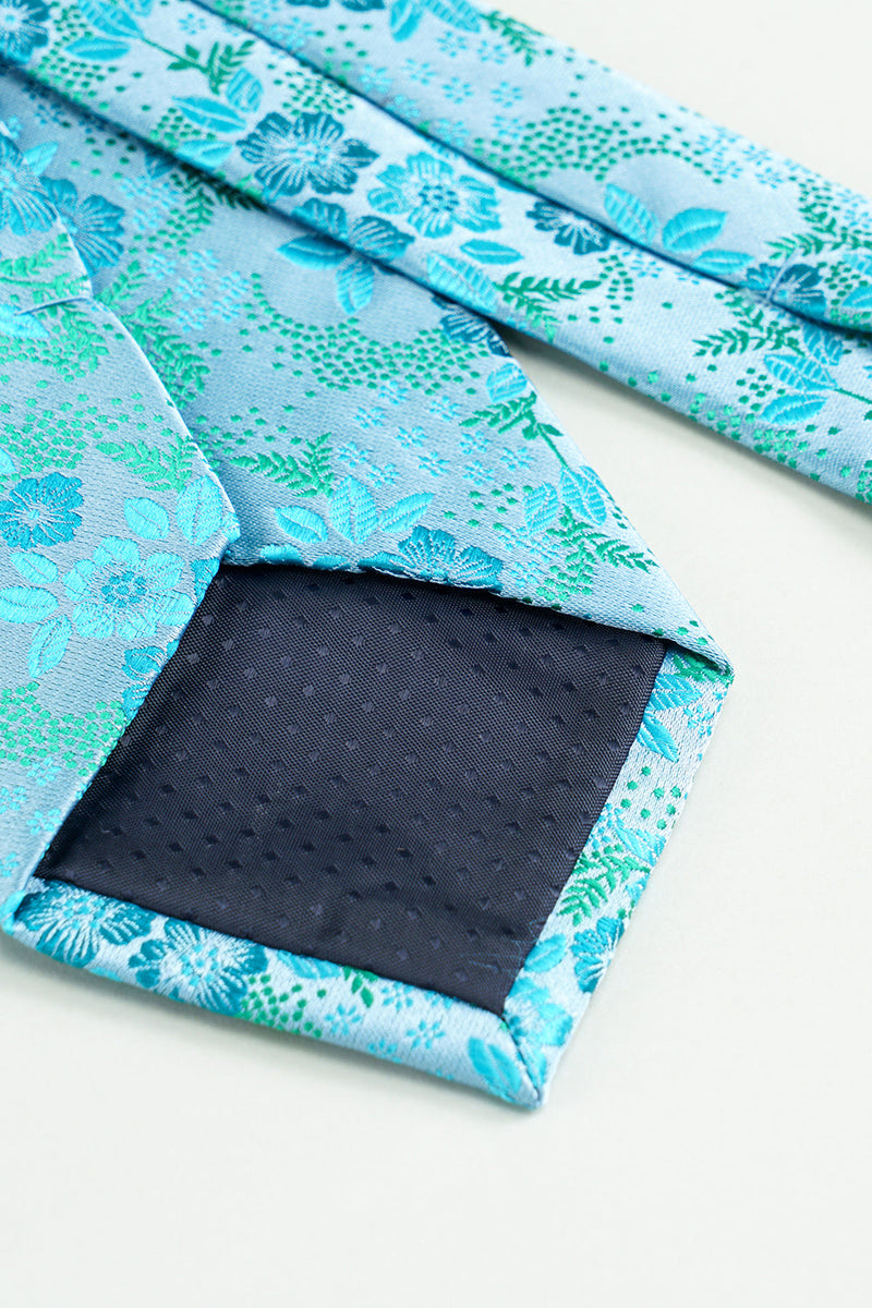 Cargar imagen en el visor de la galería, Corbata formal con estampado azul Satín