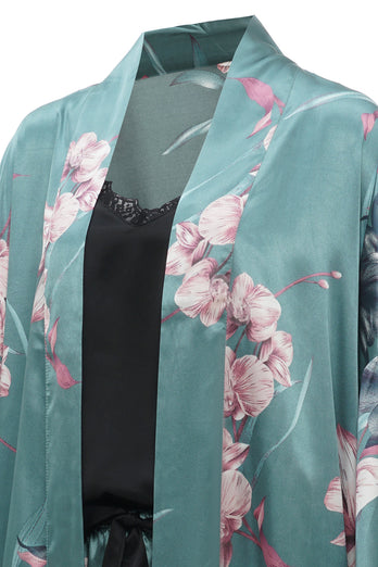 Conjuntos de túnicas de dama de honor florales verdes