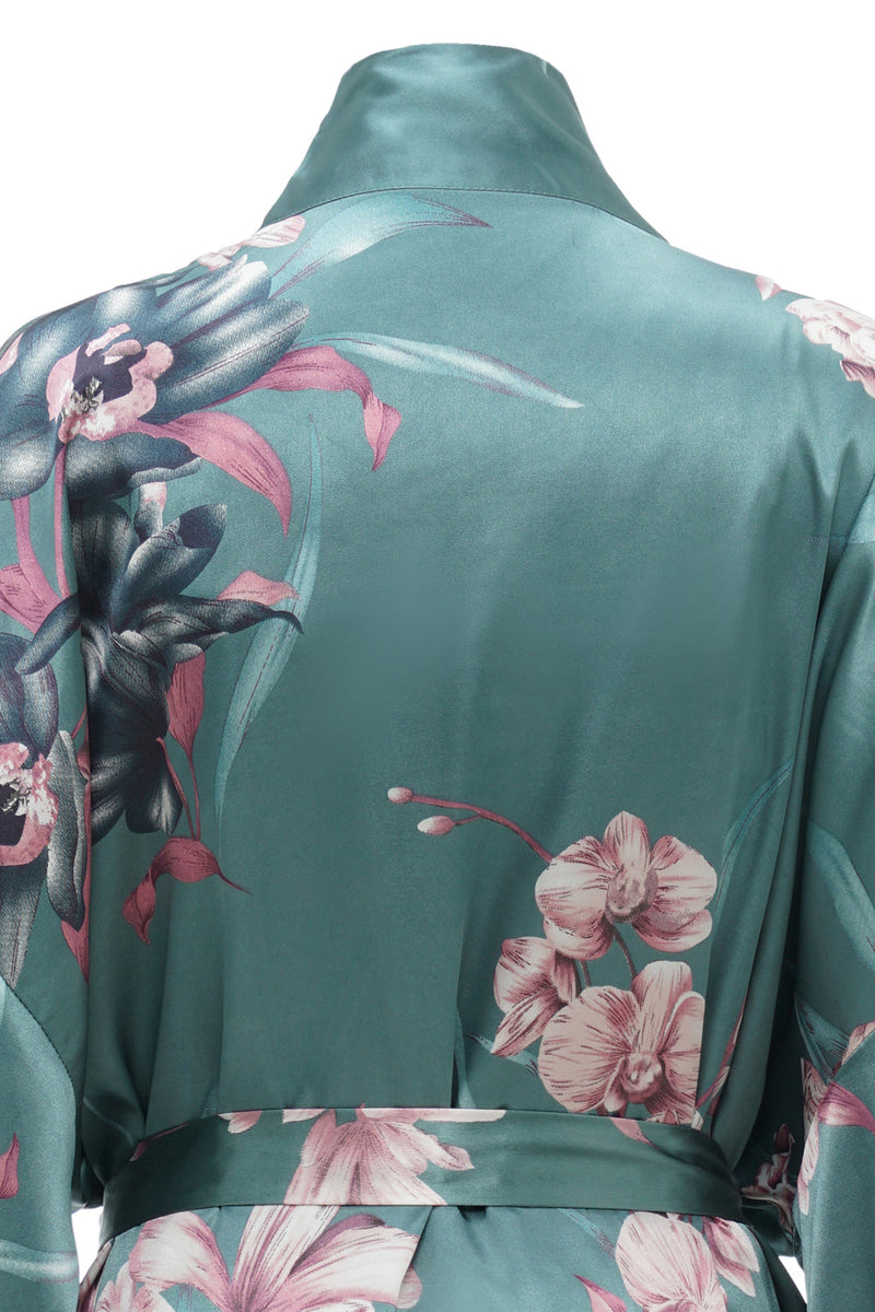 Cargar imagen en el visor de la galería, Conjuntos de túnicas de dama de honor florales verdes