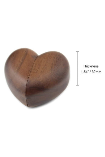 Caja de anillo de compromiso en forma de corazón de madera
