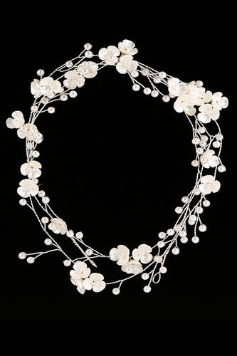 Diadema de novia blanca de flor