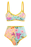 Bikini Estampado Floral 3 Piezas Con Falda de Playa