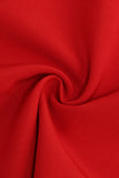 Red Cuello Redondo Niña Vestido Vintage