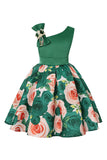 Niña Vestido de Fiesta Sin Mangas Púrpura Floral
