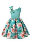 Niña Vestido de Fiesta Sin Mangas Púrpura Floral