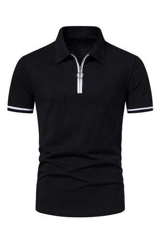 Casual Verano Mangas Cortas Tops de Hombre con Cremallera