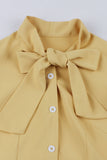 Amarillo 1950s Vestido Con lazo
