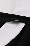 Cuello Cuadrado Negro 1960s Vestido