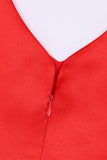 Un vestido de chica rojo con cuello en V con mangas de gorra