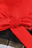Un vestido de chica rojo con cuello en V con mangas de gorra