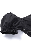 Mangas Cortas Negro 1950s Vestido con Encaje