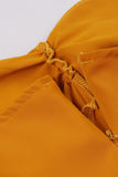 Tirantes de Espagueti Amarillo Vestido Vintage