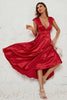 Cargar imagen en el visor de la galería, Rojo V-Cuello Vestido de Fiesta