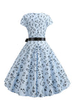 Una línea impresa Swing 1950s Vestidos