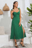 Cargar imagen en el visor de la galería, Correas de Espagueti Verde Vestido de Verano